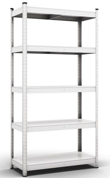 Стелаж 1800x700x300 мм Меткас Бюджет сірий метал полиці 5 шт. цинкований (40504525)